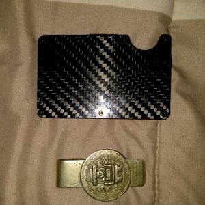 Slim Wallet with attached clip & single money clip